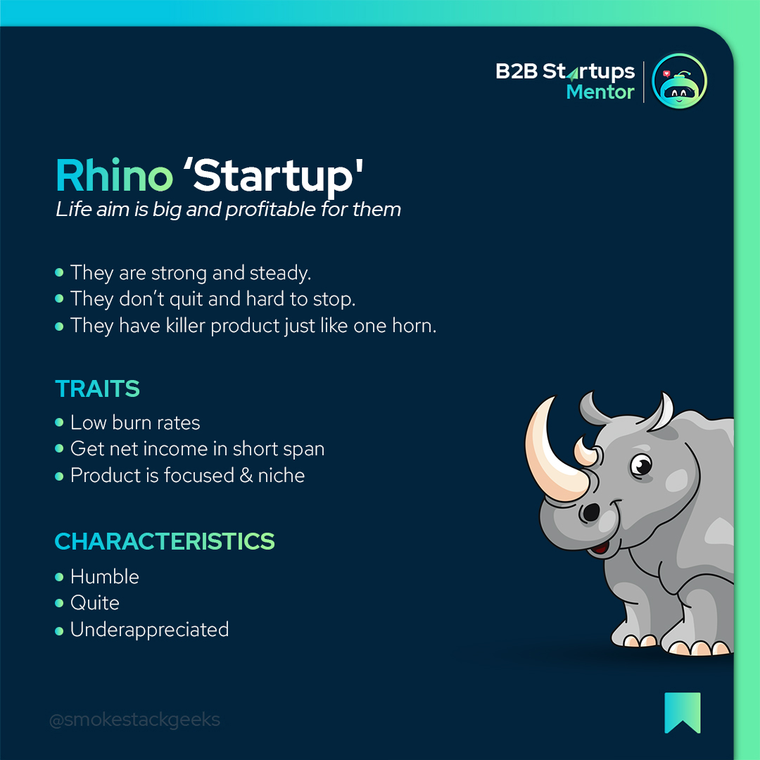MrsDoIT_'s tweet photo. Never aimed for anything less?

Then you might be training a
'Rhino' Startup

Are u? Match with your Startup Traits &amp; Characteristics
.
.
. 
#MrsDoIT_ 
#iSmokeStack 🚀 
#StartITRevolution
#Startup https://t.co/rmcNVnIz0K