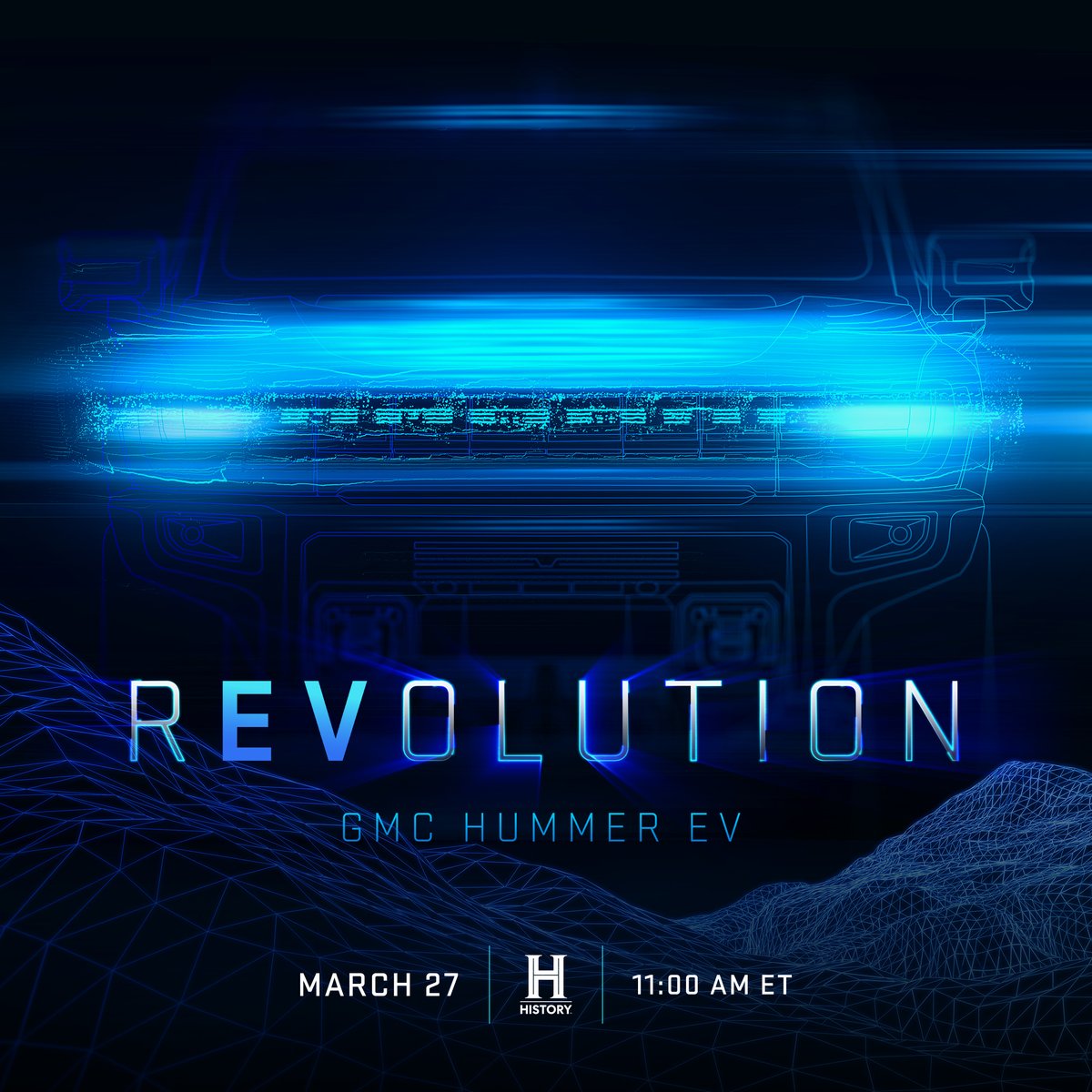 GMC's tweet photo. In just over two years, a dedicated team of GM employees changed the automotive world forever. “REVOLUTION: GMC HUMMER EV,” a full-length #GMCHummerEV documentary premiers Sunday, March 27 at 11 am ET on The HISTORY® Channel. 

Get a first glimpse here: https://t.co/wk0M20vE3t https://t.co/jZWv3twwZM