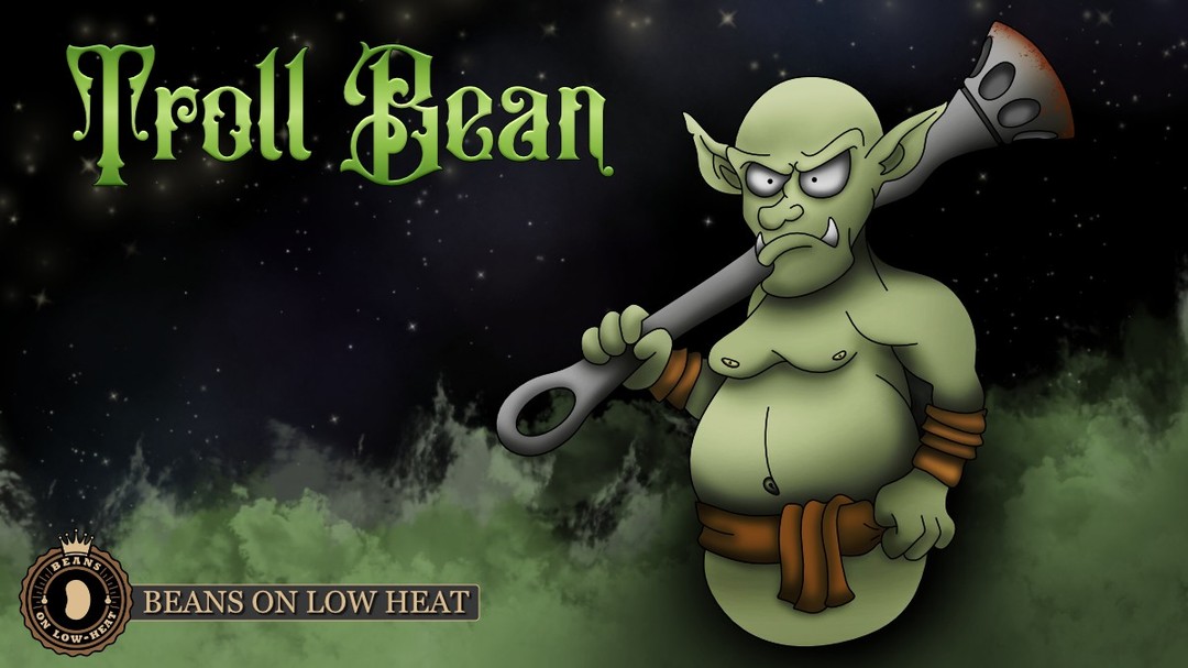 The Dreadful Troll-Bean and his giant Bean-Masher. #Bean #Art #DigitalArt #BOLH