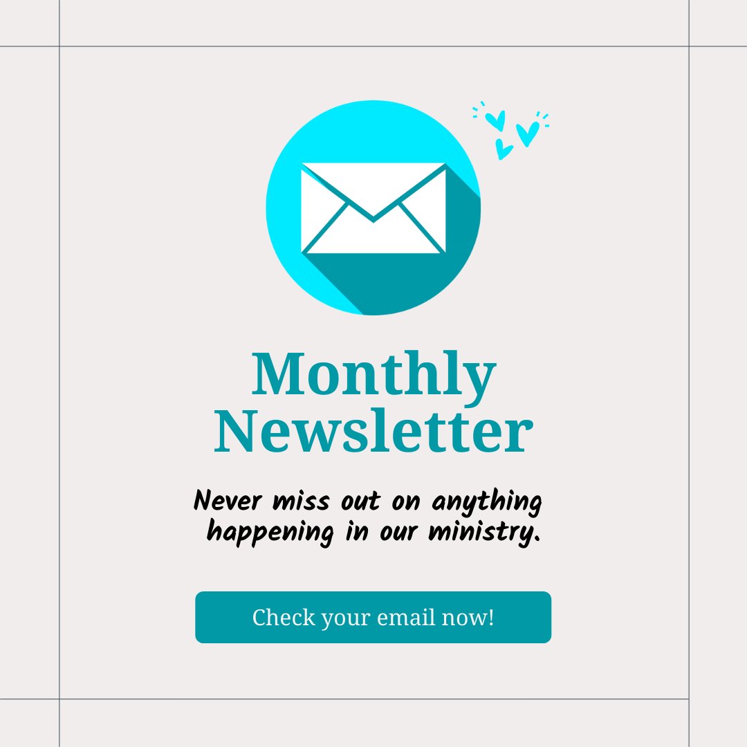 Would you like to be the first to know when news things happen in our ministry? Sign up for our monthly newsletter!

Follow the link to sign up: eepurl.com/hr9tkv