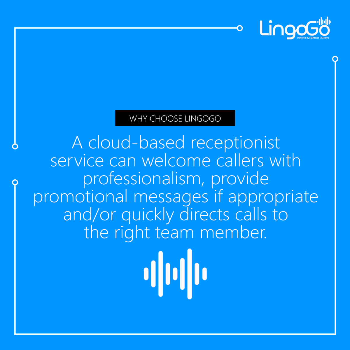 LingoGo is a secure, cloud-based #businesscommunicationsplatform that gives your company the agility and confidence to navigate the world of #mobileworking whilst maintaining outstanding levels of service, no matter where your team or your customers are located.

#remoteworking