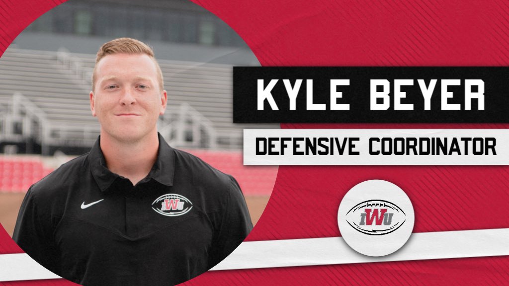 IndWesleyan_FB's tweet photo. Excited to announce the promotion of Linebackers Coach @CoachBeyerIWU to Defensive Coordinator‼️ 

#CLIMB🏔⛏ https://t.co/a86LU1G3QL