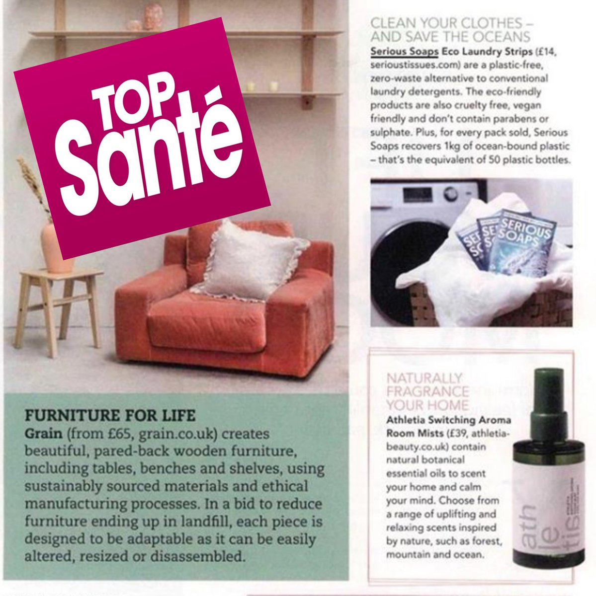 @SeriousTissues has been featured in @topsanteuk again, that’s the 2nd time in 2 months 🙌 This time it’s about Serious Soaps laundry strips, which mean you can help tackle ocean plastic, just by doing your washing. 👏 That's motivation to tackle the laundry… #stopoceanplastic