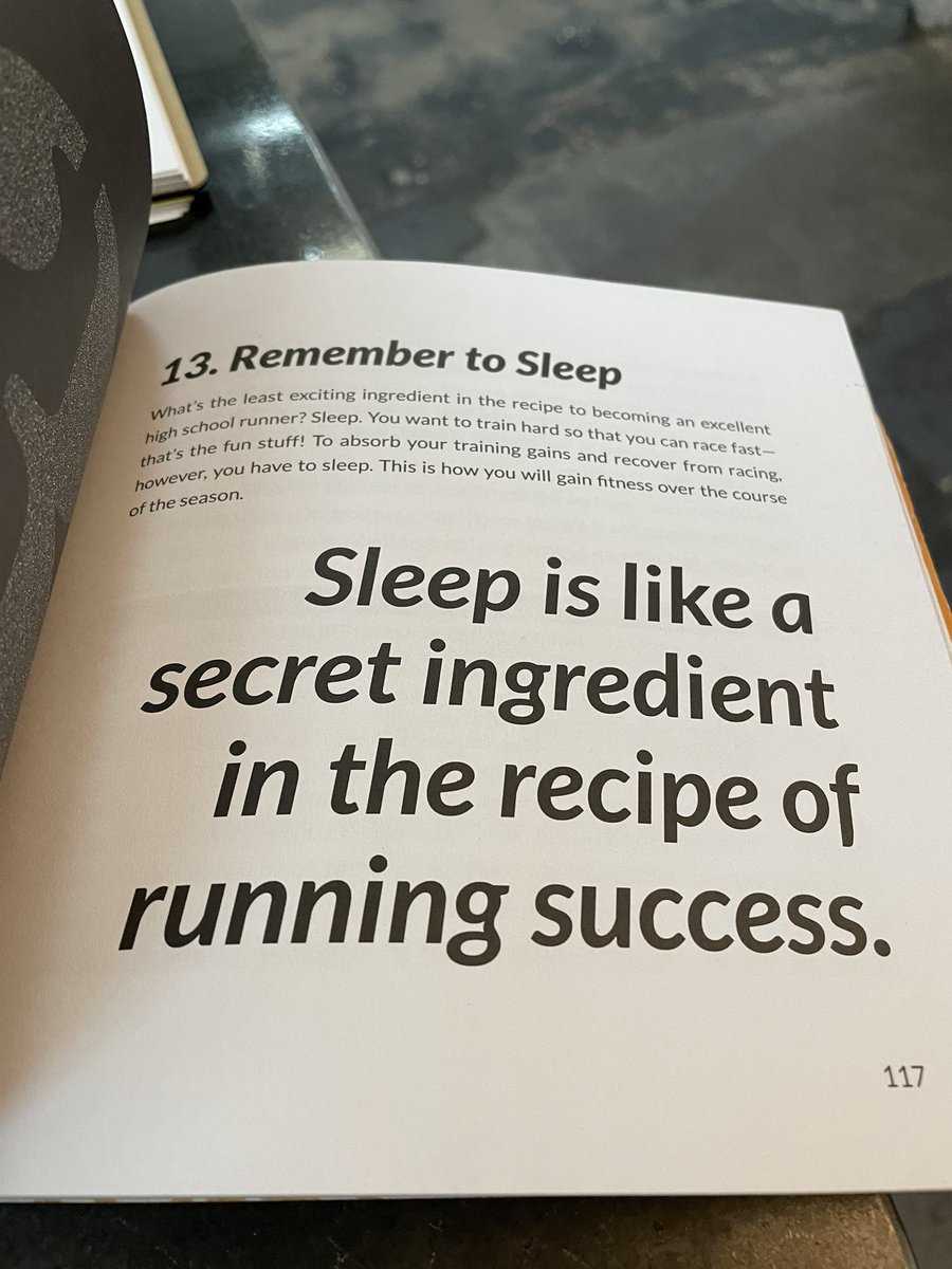 “Sleep is like a secret ingredient in the recipe of running success.” 

- Chapter 13 in my book Consistency is Key 🔑 

HS athletes: the more you value sleep as a crucial part of your training the faster you’ll race. You can’t make physiological adaptations without recovery.