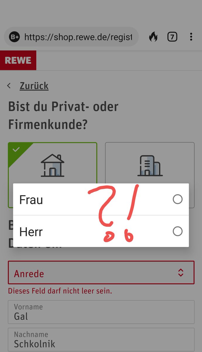 GSchkolnik's tweet photo. @rewe_group Ihr benachteiligt mich als nichtbinäre Person, und ich wollte halt bei Ihnen doch einkaufen. Sehen Sie Urteil:
https://t.co/i8IErUSJra https://t.co/Yn78A47P2T
