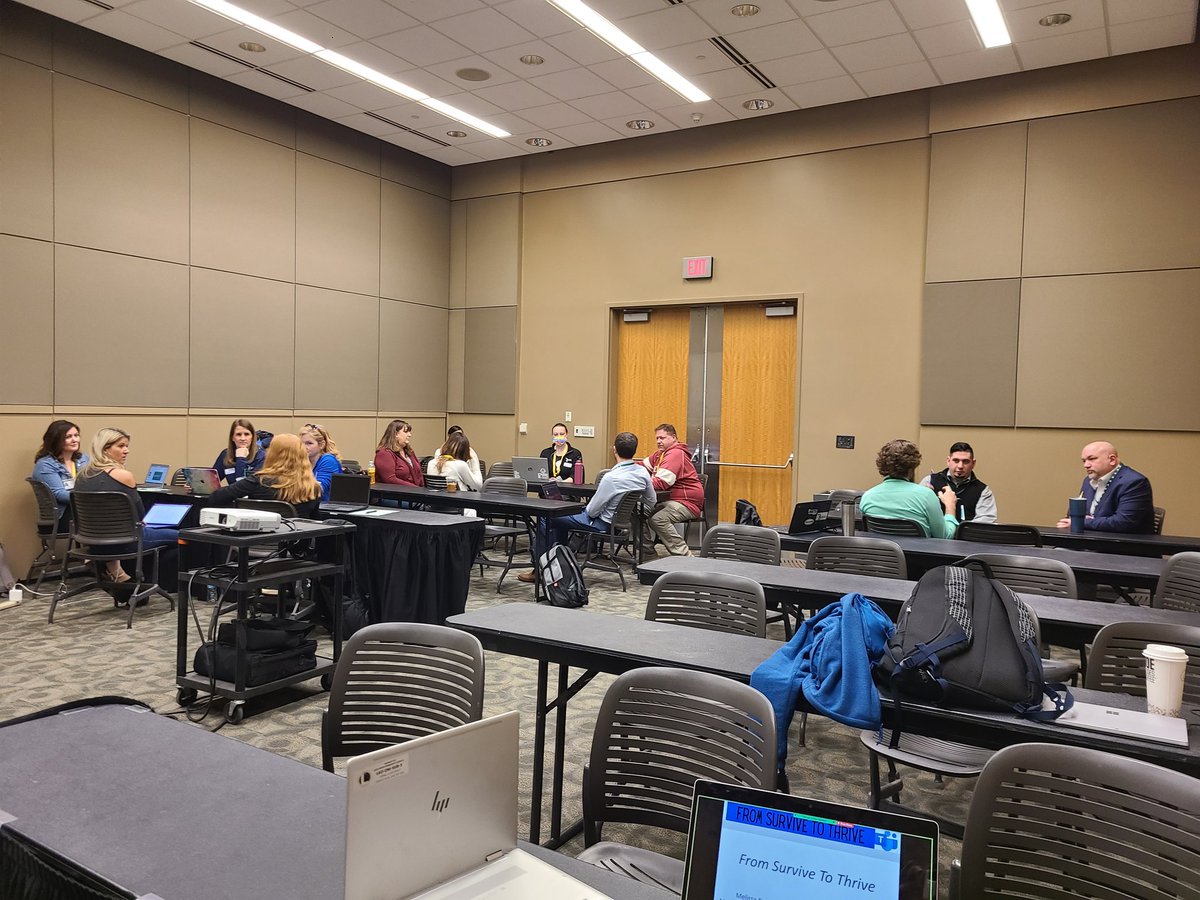 MelissaKempski's tweet photo. Moving from Surviving to Thriving in an awesome pre-conference workshop with #EdinTech Learning Area #macul22 https://t.co/xplFAAxryv