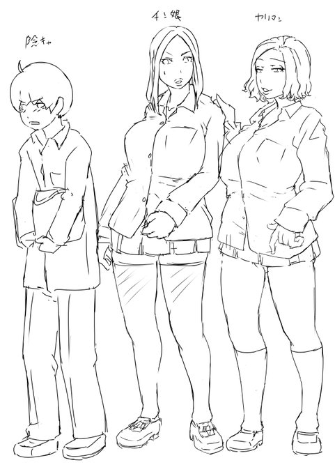 前回のふたなり物描いたとき基本はレズって言われてマジですか・・・男いないと描きにくいので今回は男も入れて3Pです。 