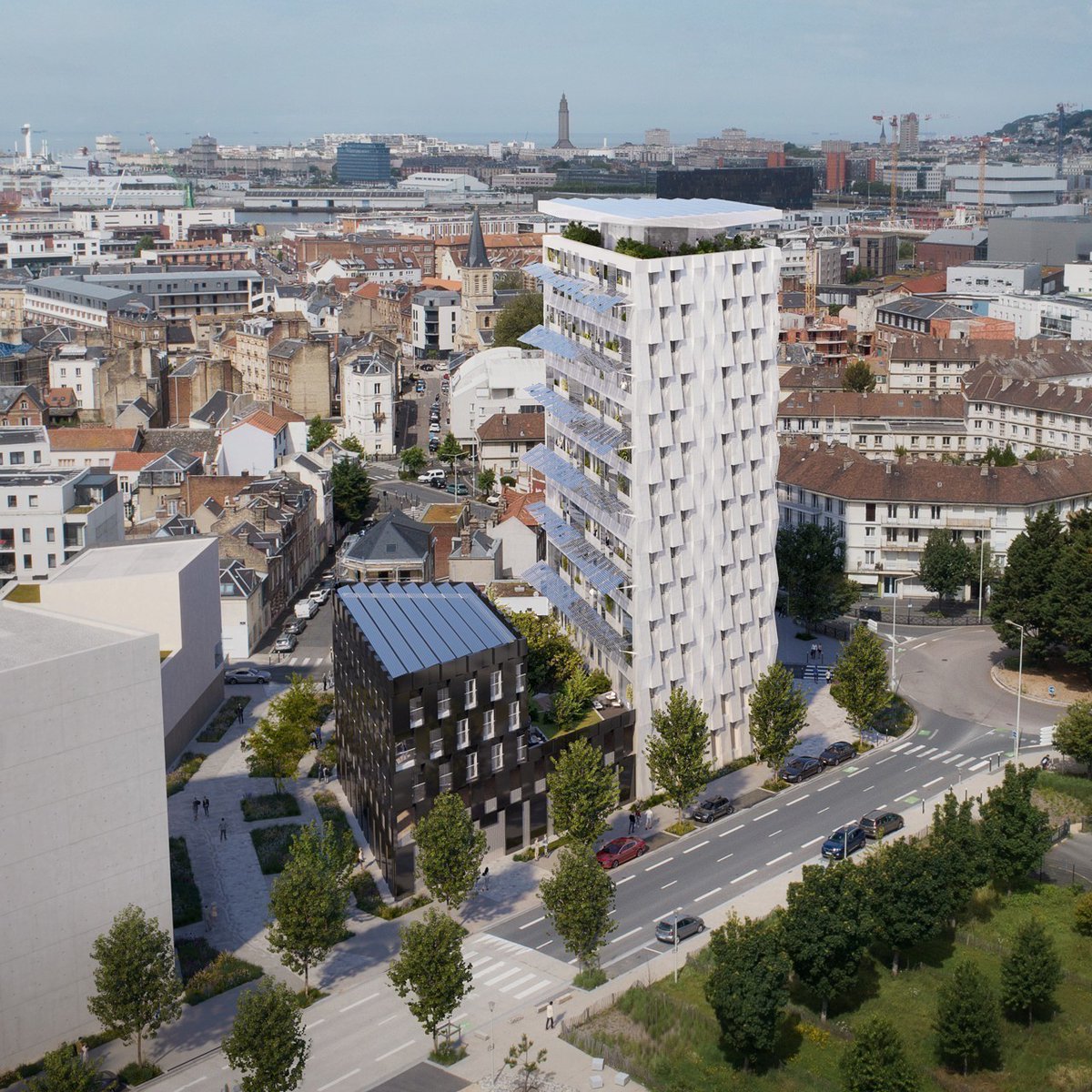 salonsimi's tweet image. ☀️ @LH_LeHavre va accueillir sa première tour à énergie positive !

➡️ La tour @ElithisGroupe vise une facture énergétique nulle via : 
👉 la production d’énergie solaire
👉 une conception poussée de l&apos;isolation
👉 la gestion de l’énergie grâce au numérique et la domotique