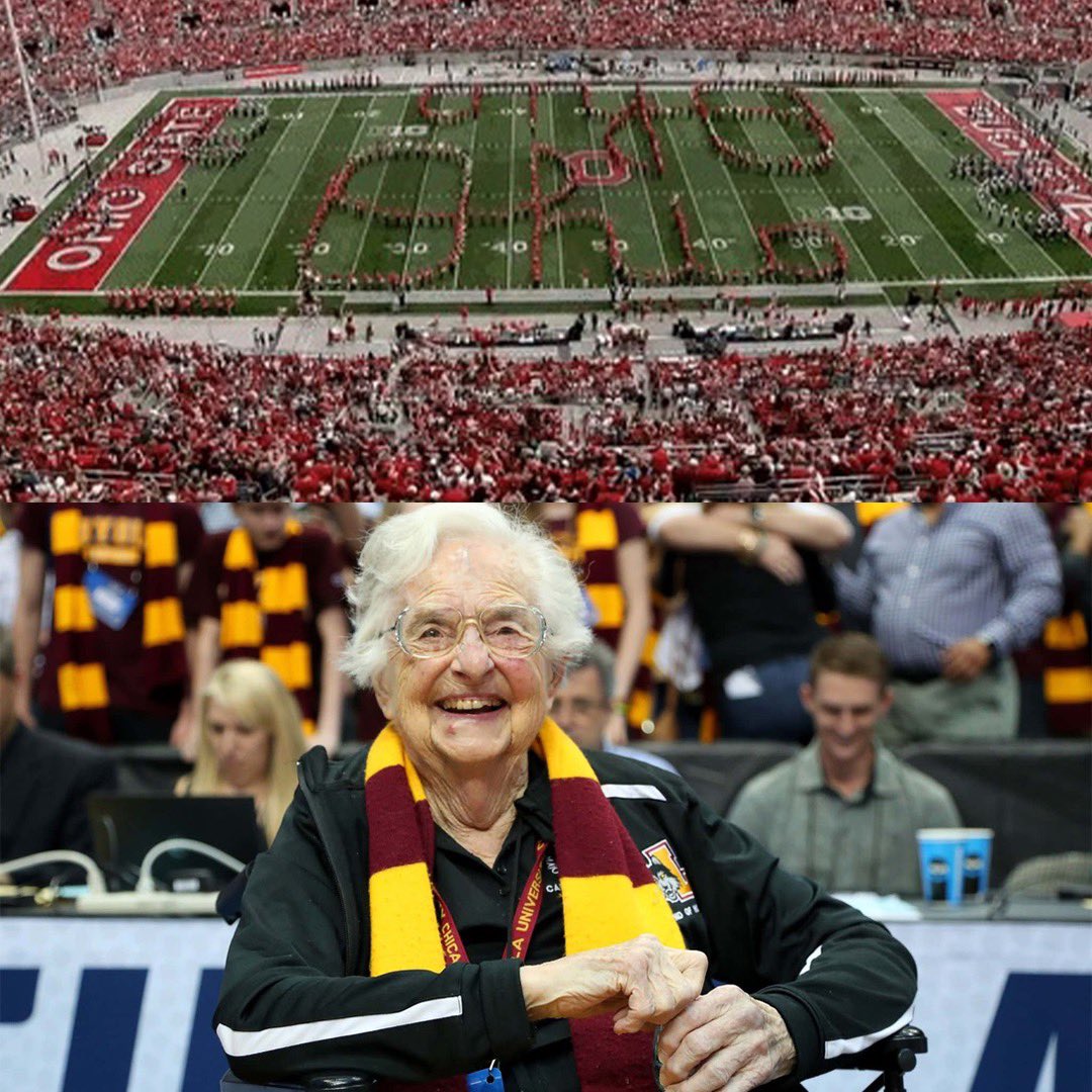 PardonMyTake's tweet photo. Sister Jean is older than the shoe.

Wild. https://t.co/zctt95bGpc