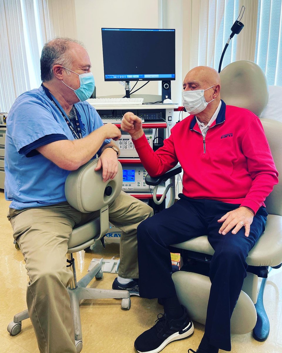 DickieV's tweet photo. After getting a gr8  report from Dr Zeitels I burst in tears .For 2months not being able to express myself was so frustrating. I’ve had a super March Madness as My Final 4 was getting news that I was in REMISSION. My MARCH MADNESS NATIONAL CHAMPIONSHIP was getting my voice back. https://t.co/slgOPe1AQU