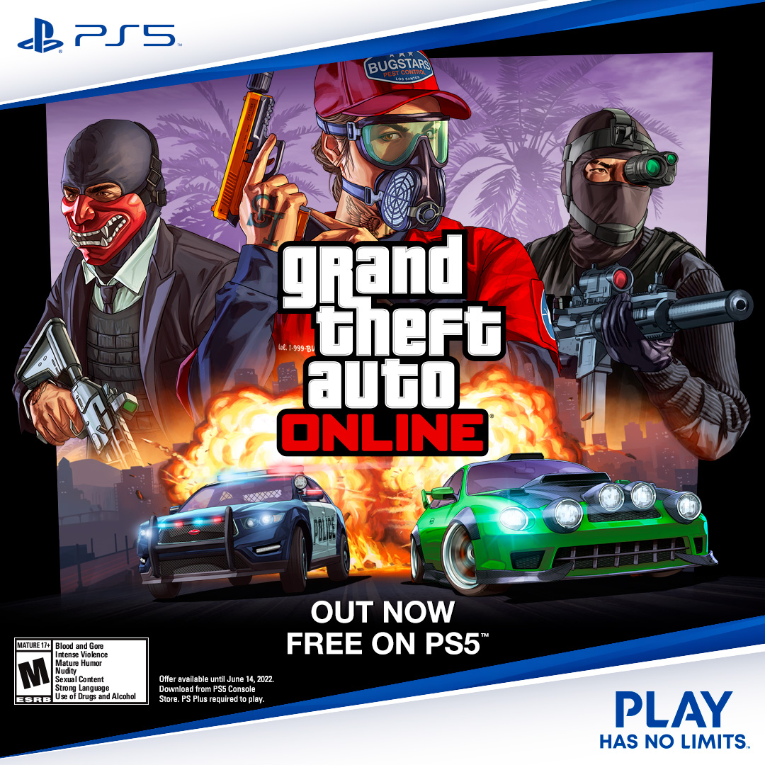 Rockstar Games on X: @budah5150 GTA Online is free on PS5 through June 14,  2022. Play today and enjoy new graphics modes, improved texture qualities,  HDR options and ray tracing, faster loading