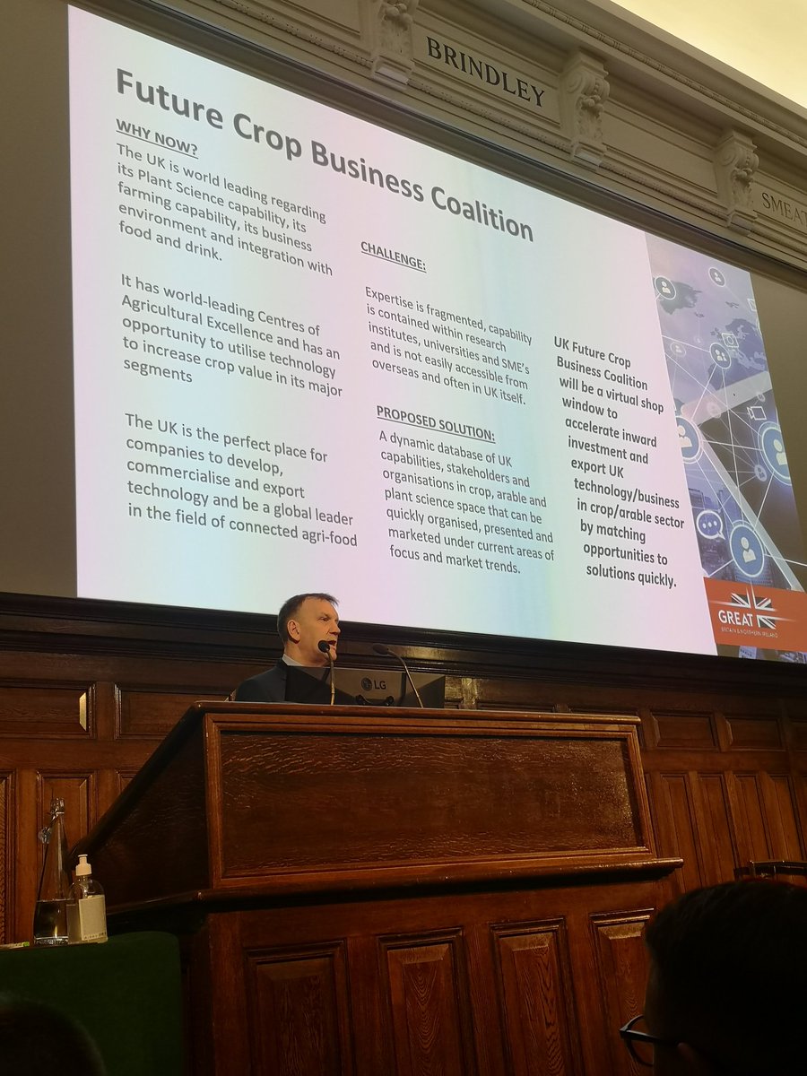 quantechsol's tweet photo. Fraser Black of @CHAPAgriTech  talking about the new Future Crop Business Coalition at #gamechangingagritech @UK_AgriTech https://t.co/LD0Xy3C9Hw