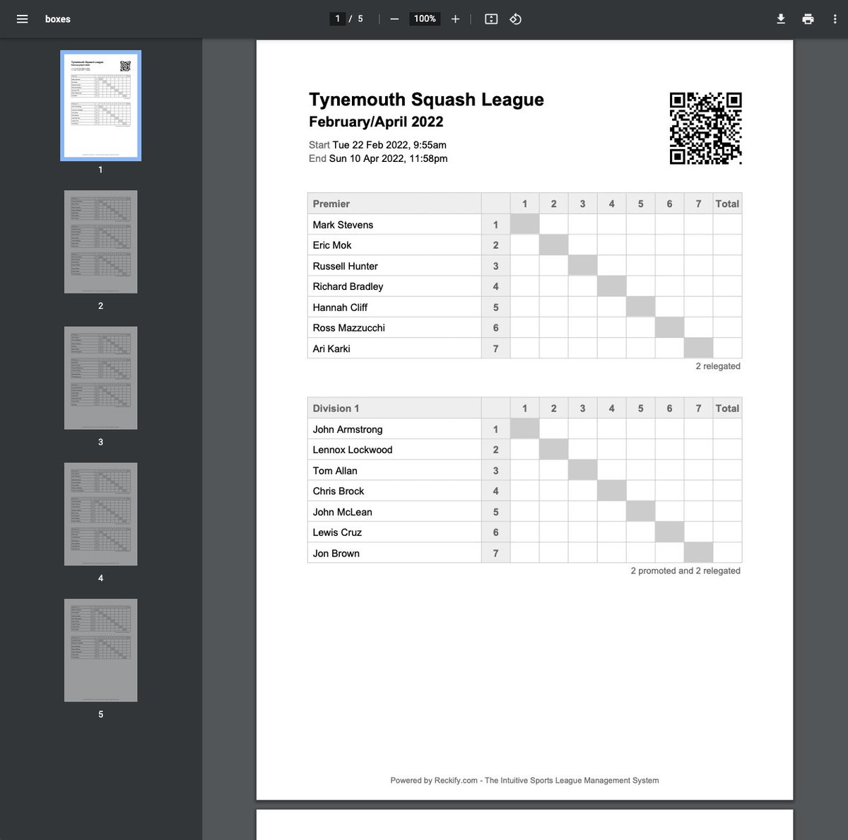 sabresports's tweet image. Box league pdf for your club noticeboard at reckify.com.