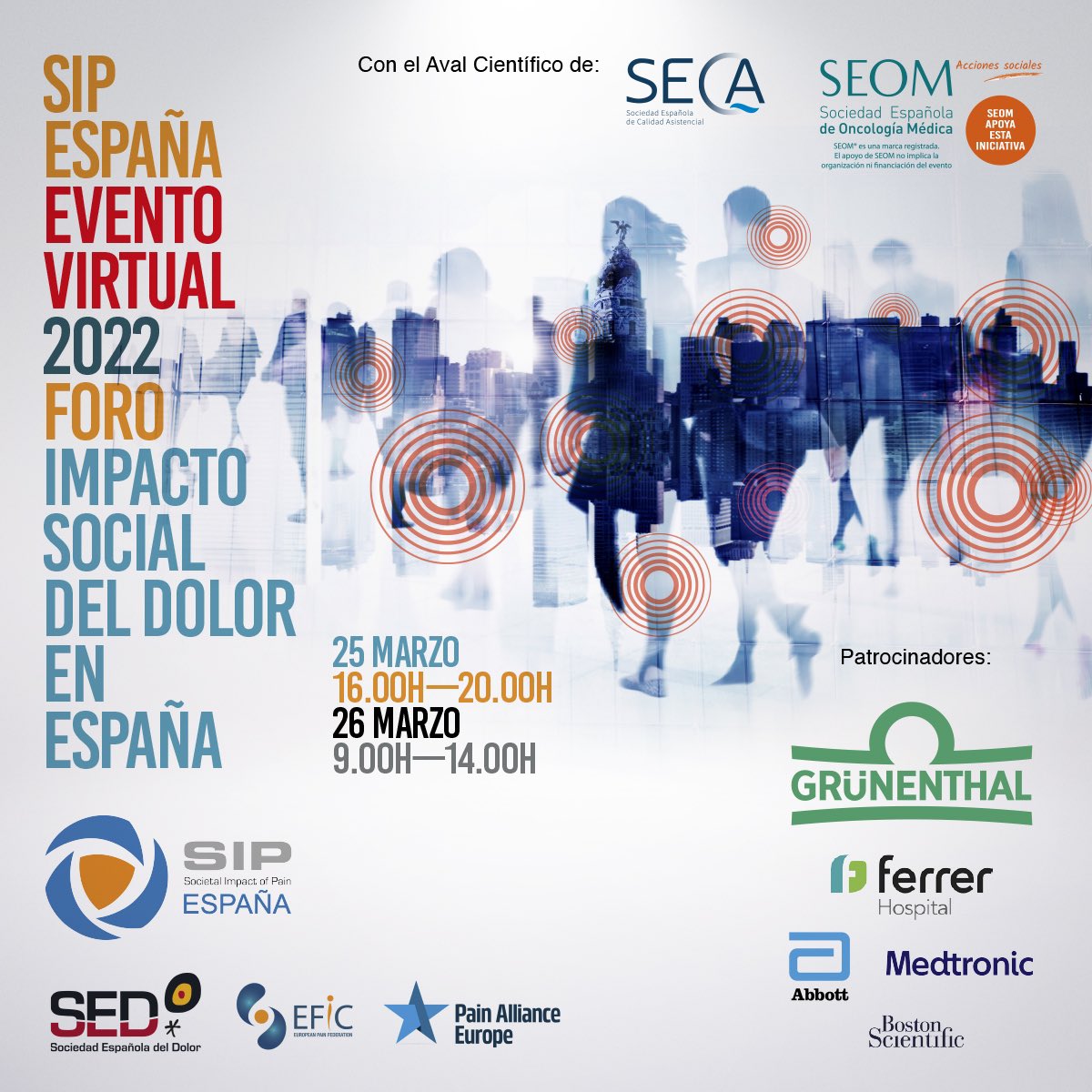 🥰 <a href="/SIP_PainPolicy/">Societal Impact Pain (SIP) Platform</a> en #España la próxima semana! <a href="/Sedolor/">Sociedad Española del Dolor</a> <a href="/EFIC_org/">European Pain Federation EFIC®</a> 

👉🏻sedolor.es/evento/foro-so…