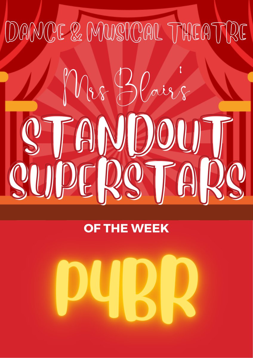 missjlesko's tweet photo. I will choose a class each week who have been outstanding in Dance/MT, who have shown outstanding effort, engagement and just getting stuck in and giving it their all. 

Well done P4BR @beanxMrsRowan @BXMissBrierton who were my Standout  Superstars for last week. #BeancrossPSPA https://t.co/hXsmJGuxM5