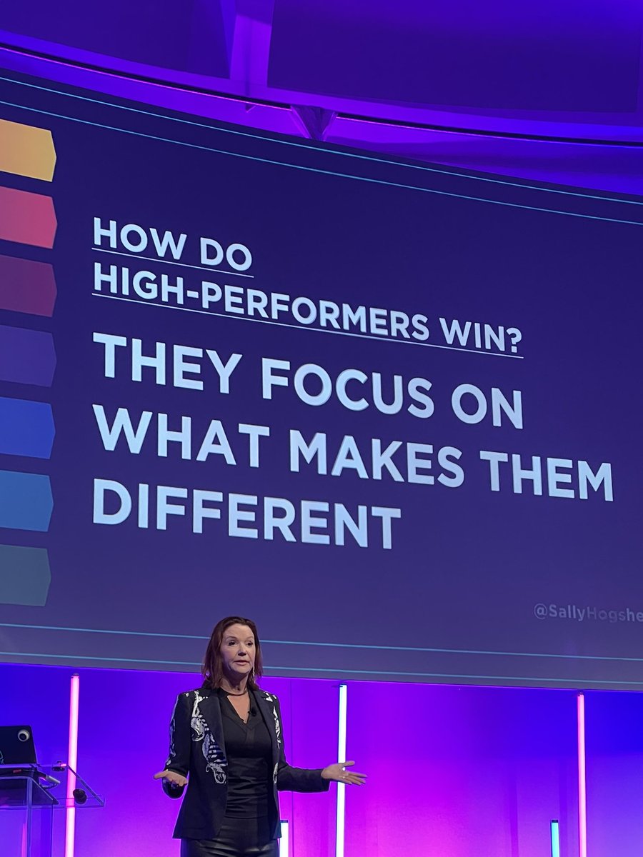 Be different! <a href="/SallyHogshead/">Sally Hogshead (she/her)</a> is delivering an energetic and fantastic keynote at <a href="/Drift/">driftie</a>’s #FlashMiami.
