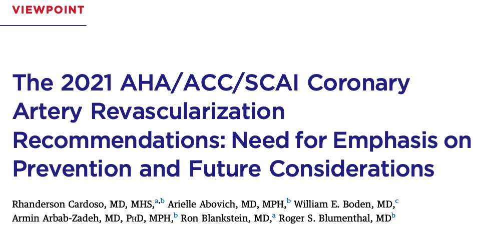 I am honored to contribute to the inaugural issue of #JACCAdvances with debate on the need for more #GDMT in revascularization #guidelines . Thanks to all co-authors for collaboration/mentorship. @rblument1 @RonBlankstein @armin_zadeh @JACCJournals jacc.org/doi/10.1016/j.…