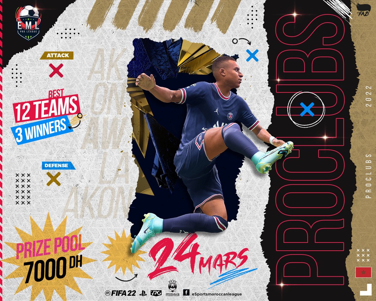 E-Moroccan League (@vpg_eml) on Twitter photo 📢 Big announcement
Officially, the EML ProLeague kicks off on March 24 with the participation of the 12 best clubs in Morocco, with a Pool Prize of 700$.
This league will be hosted at the biggest ProClub platform in the world <a href="/OfficialVPG/">Virtual Pro Gaming</a>.
Stay tuned for updates. 📢 Big announcement
Officially, the EML ProLeague kicks off on March 24 with the participation of the 12 best clubs in Morocco, with a Pool Prize of 700$.
This league will be hosted at the biggest ProClub platform in the world <a href="/OfficialVPG/">Virtual Pro Gaming</a>.
Stay tuned for updates.