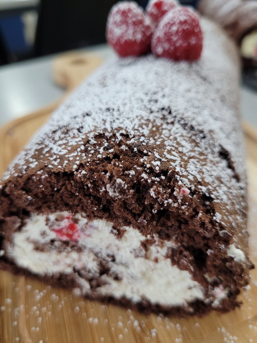 Year 10 Food and Nutrition pupils were 'on a roll' today making chocolate roulade with fruit. <a href="/Tranby_school/">Tranby</a> #Foodies #NutritionAndHydrationWeek #baking