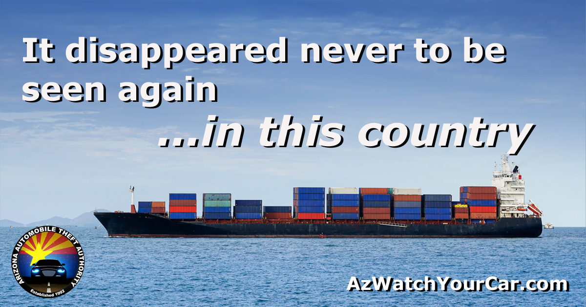azautotheft's tweet photo. Don’t let your classic car end up in a cargo container headed to a foreign country. Lock doors, take keys, and #ParkSmartAZ. For more information visit https://t.co/CcOJ8H23GP https://t.co/dx2Sdo1aKU