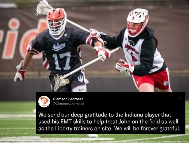 Barstool Sports on Twitter "Indiana Lacrosse Player Used His EMT
