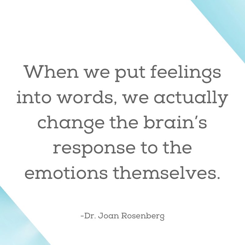 Naming or labeling feelings can have multiple effects, including calming or slowing you down, centering you, decreasing the experience of being flooded with feeling, decreasing impulsivity, and increasing a sense of control.