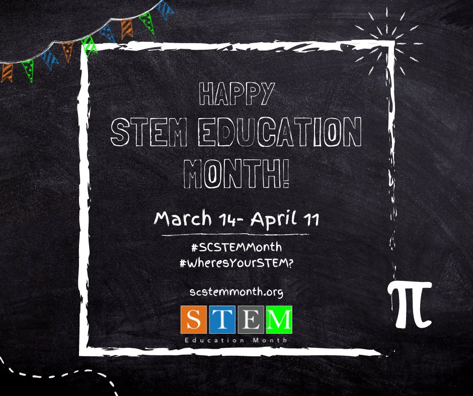SCCMS_STEM's tweet photo. Today is a big day for STEM- Pi Day and the kick-off of STEM Education Month! π₯³
Tell us #WheresYourSTEM and get involved with the many great events and opportunities planned throughout the month! Visit https://t.co/9ucw3APZ1W to learn more. https://t.co/59rB3HZJnL