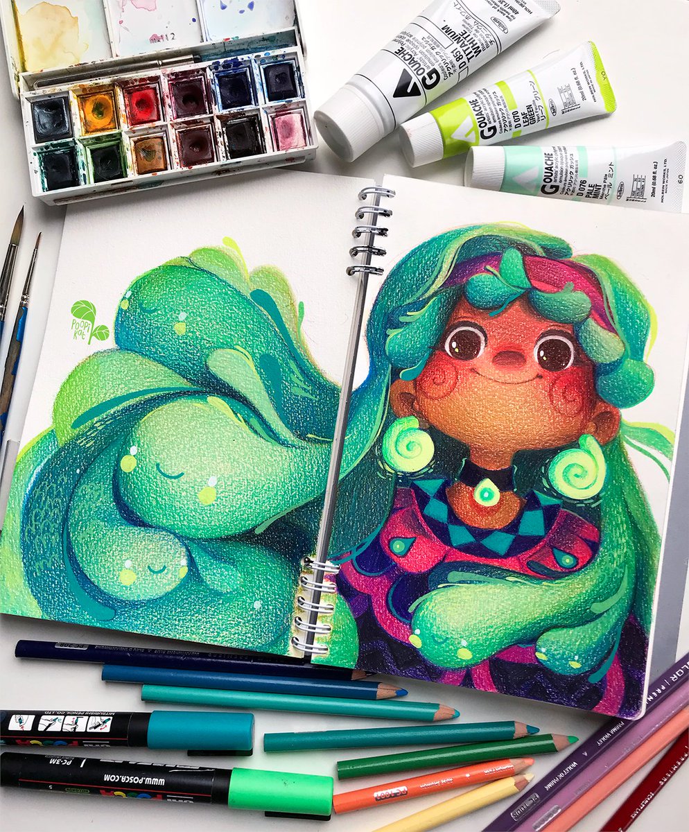 poopikat's tweet photo. 😊✨A little smile coming your way! Hehe here's another happy sketchbook drawing!🥰 https://t.co/e5yH8ihuQA