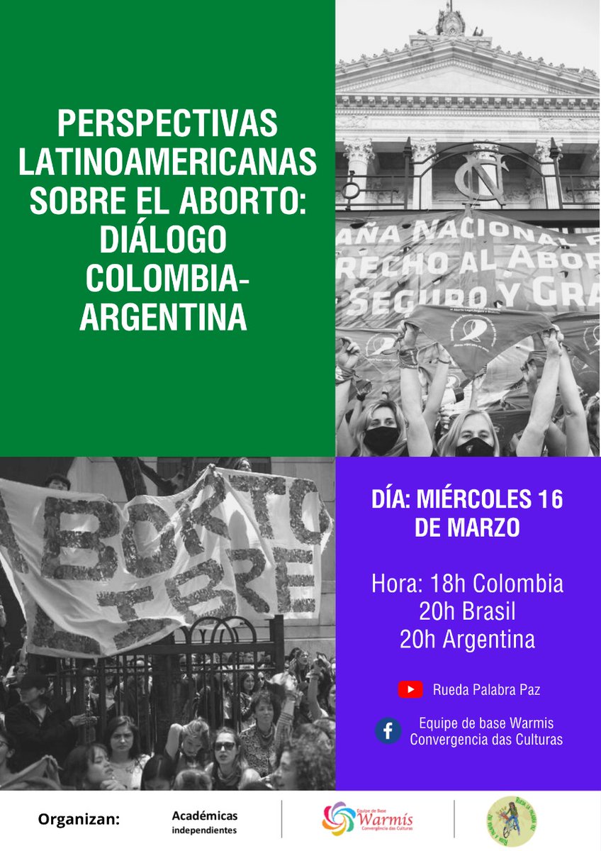 WarmisImigrante's tweet photo. Essa quarta-feira, dia 16/03 às 20h (BR/ARG) e 18h (COL) realizaremos uma live organizada em conjunto com o @rodalapalavrapaz e acadêmicas independentes imigrantes de São Paulo. 
Mulheres e dissidências da Colômbia e da Argentina que atuam nas capitais e no interior desses países https://t.co/RYkvhLFKKr