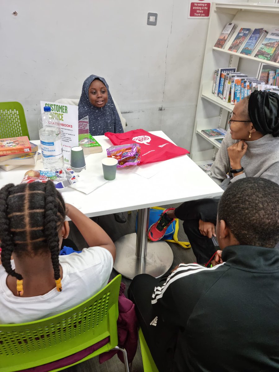 GreenwichLibs's tweet photo. Having our first #Chatterbooks at @ThamesmereLibry with a very clever group. We had a special guest to speak to our talented youngsters about careers too. Are your kids book mad? Come sign up to Chatterbooks!

@LDNLibraries

#greenwichlibraries https://t.co/0gbnP05pbJ