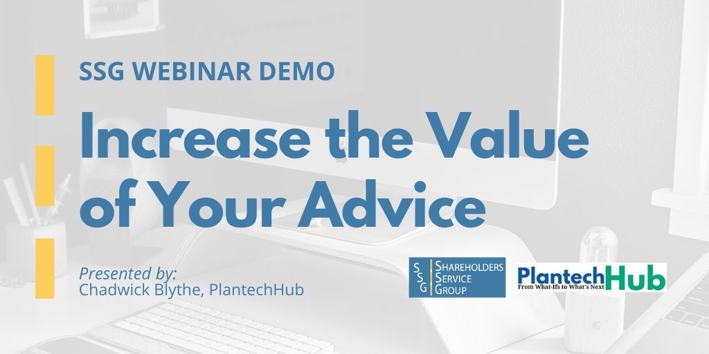 Have you signed up for our next webinar? On Thursday, 3/17, attend <a href="/PlantechHub/">PlanTechHub</a>'s presentation on how to "Increase the Value of Your Advice". Don't miss out! #ssgwebinar #ssg >> register.gotowebinar.com/register/65631…