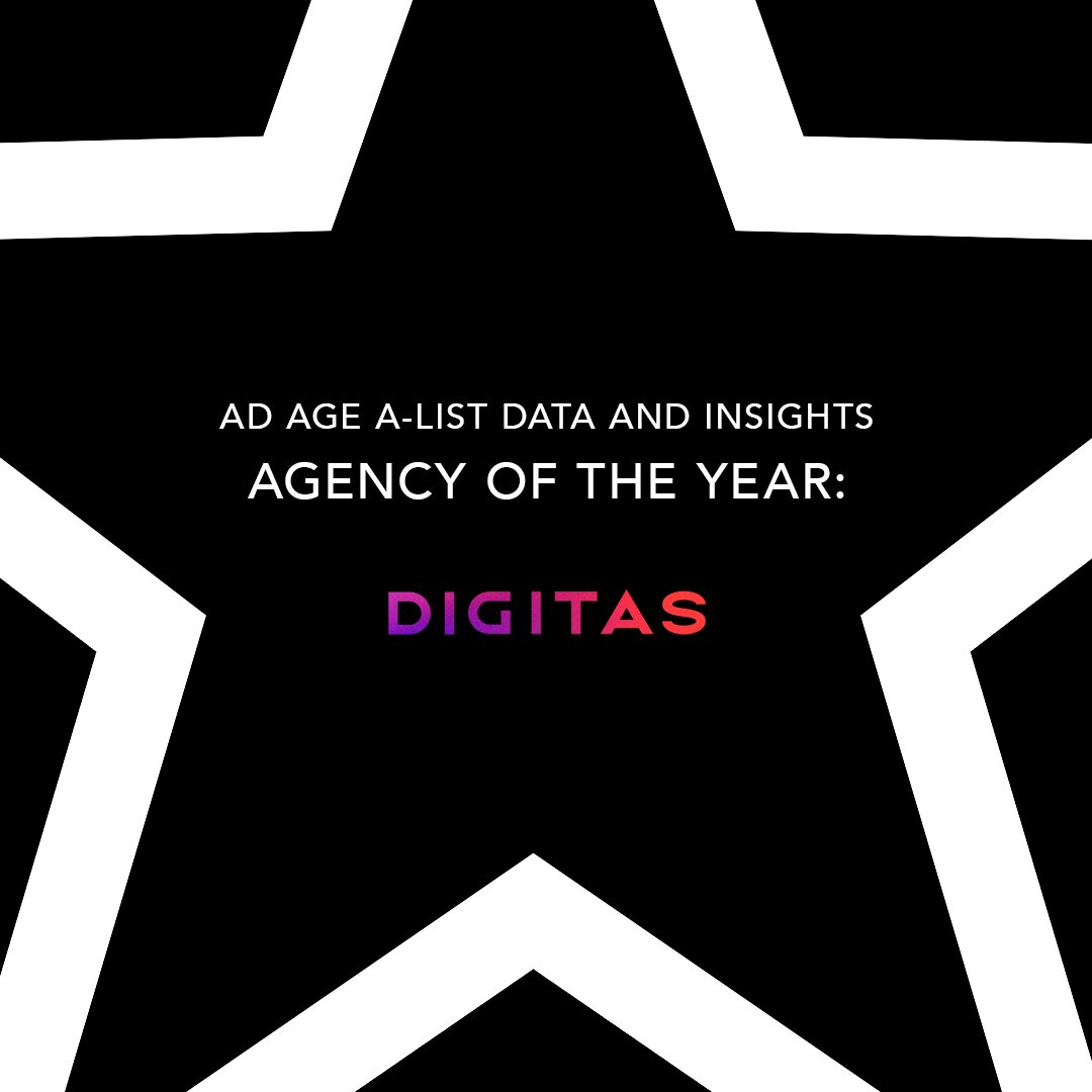 Digitas's tweet photo. Thank you to @adage for recognizing Digitas as A-List 2022 Data &amp; Insights Agency of the Year! Read the announcement here: https://t.co/hcQLHBH8Ig https://t.co/vrVGV5cDa4