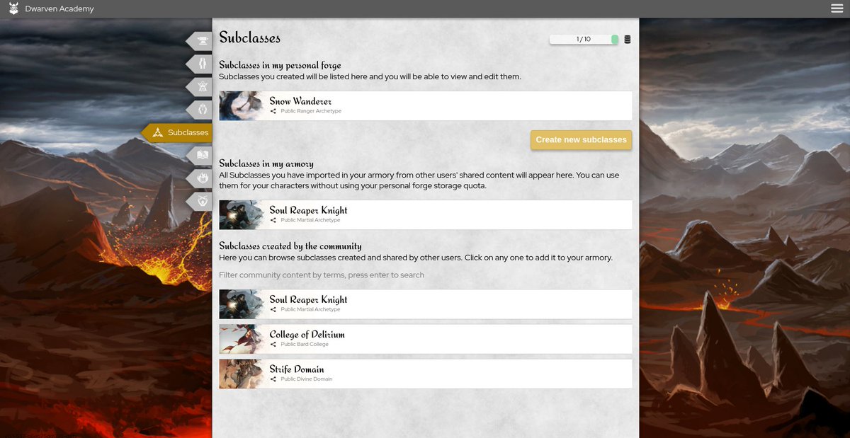 DwarvenAcademy's tweet photo. 🔥 It's here! Head to https://t.co/IXnqpgGusT to see the new content sharing options. You can browse and usage content from other users and publish your own!
#dndtool #dnd #ttrpgfamily https://t.co/sUNYx6Ejcz