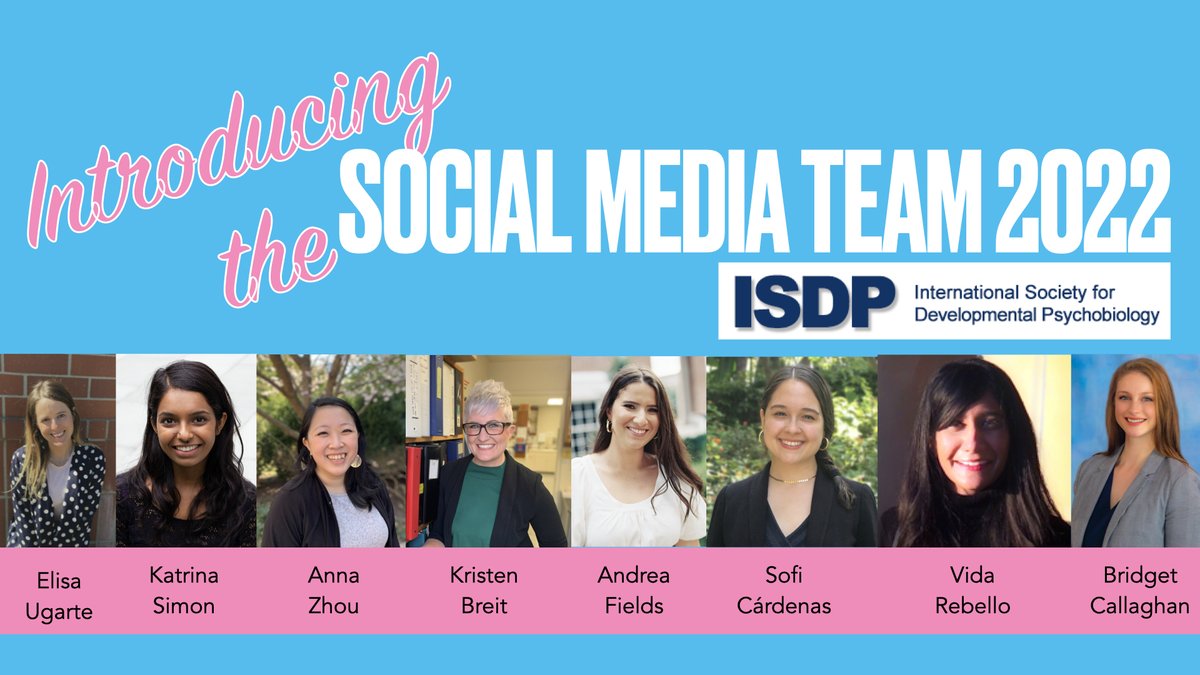 Meet the 2022 ISDP Social Media Team!
Elisa Ugarte <a href="/la_locaelisa/">Elisa Ugarte 🌳🇨🇱</a> 
Katrina Simon <a href="/katrinarsimon/">Katrina R. Simon</a>
Anna Zhou <a href="/annamzhou/">Anna Zhou (she/her)</a> 
Kristen Briet  <a href="/kristenbreit/">Kristen R. Breit, Ph.D. 🧠</a> 
Andrea Fields <a href="/AndreaF_Fields/">Andrea Fields</a> 
Sofi Cárdenas <a href="/sofia__cardenas/">Sofi Cárdenas</a> 
Vida Rebello <a href="/RebelloVida/">Vida Rebello</a> 
Bridget Callaghan @BridgetCallagh3 
Bios 👇🏻