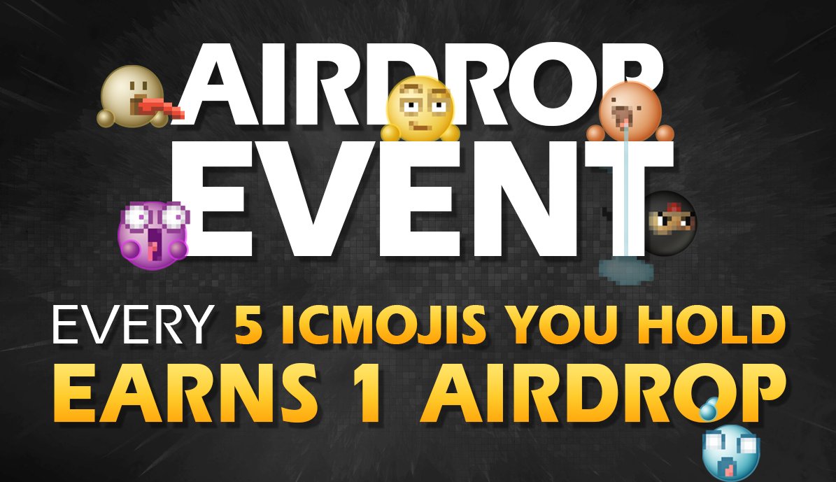 AIRDROP UPDATE

- Snapshot date is now MARCH 18TH
- Every 5 ICmojis you own from the current set will get you 1 ICmoji Legend airdrop
- More ICmojis = More airdrops (50 for example gets you 10 airdrops)

Get your ICmojis now at entrepot.app/marketplace/ic…