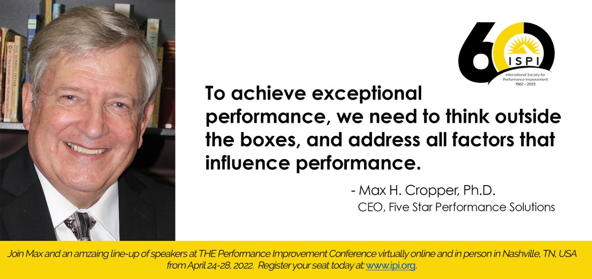 Join Max Cropper in Nashville April 26th @ 3:00
lnkd.in/dJ7rE3aJ
#ISPI60thAnniversary