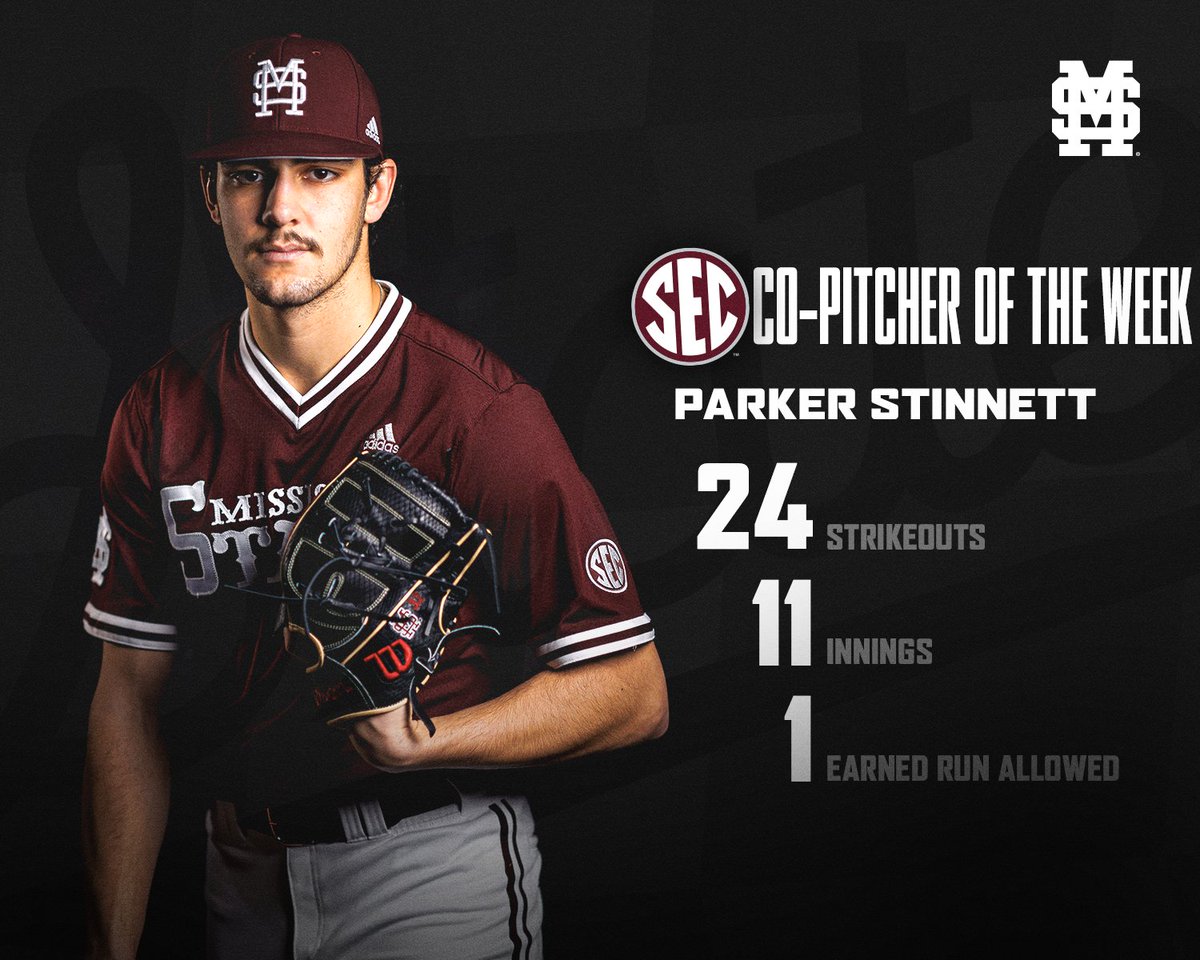 HailStateBB's tweet photo. 🌟 𝗦𝗘𝗖 𝗖𝗼-𝗣𝗶𝘁𝗰𝗵𝗲𝗿 𝗼𝗳 𝘁𝗵𝗲 𝗪𝗲𝗲𝗸 🌟

@Parker_stinnett  --> 👏👏👏

#HailState🐶 | #SECBSB https://t.co/1XxaUns5zu