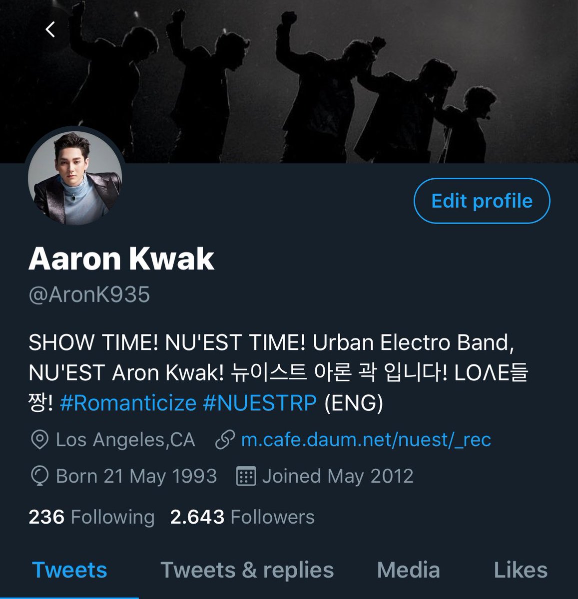 AronK935's tweet photo. It’s been 9 years.... I never change my bio before, it’s always been like the left (except the hashtag for latest album) 

It’s really hard https://t.co/YOKkPkLaE1