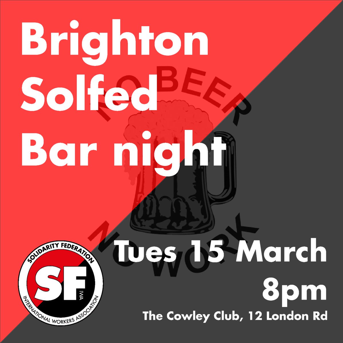 We are hosting a bar night tomorrow evening after our meeting, come along to chat to us over cheap drinks ❤🖤