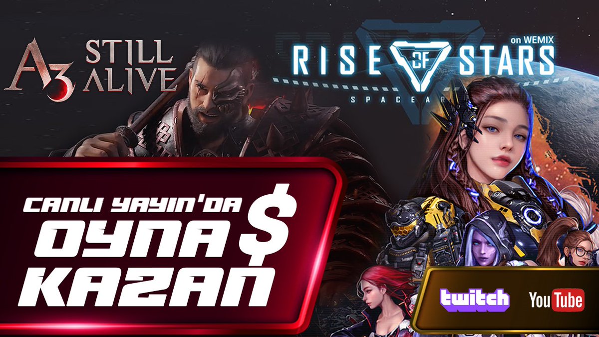 kriptokurduu's tweet photo. Rise Of Stars ve A3: Still Alive | Oyna Kazan Oyunları Canlı Yayın !
https://t.co/V7we1OKGyv
#RiseofStars #StillAlive #OynaKazan #KriptoPara #PlaytoEarn #CanlıYayın #KriptoKurdu https://t.co/fJpkmZOSxf