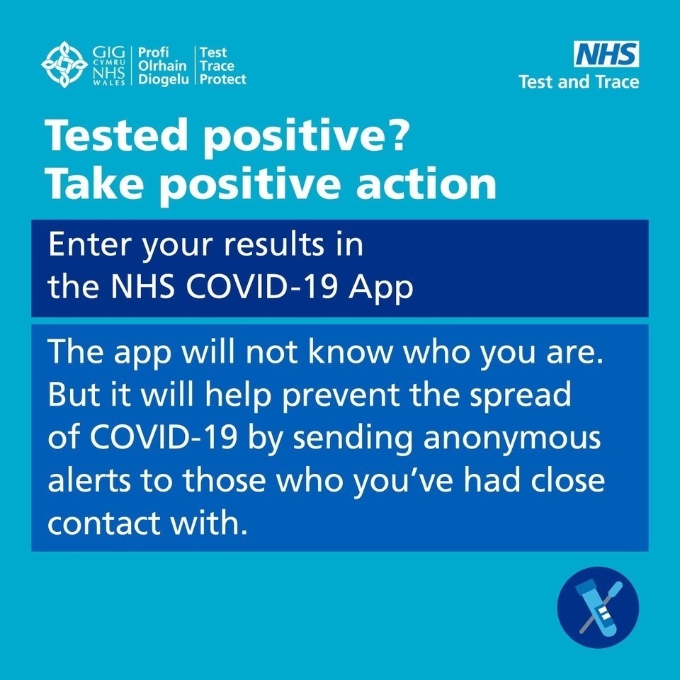 Put your positive coronavirus test result into your #NHSCOVID19app and share exposure keys, so that others can be alerted. If you don't have the app, download it now: covid19.nhs.uk