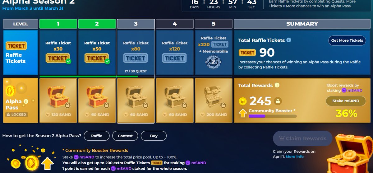 JuneWhittle4's tweet photo. @TheSandboxGame I just participated in the daily #SandboxAlphaS2Contest for a chance to earn up to 1,000 $SAND! Starting March 14 -  Show your Raffle Tickets. Check out my screenshot below! 👇 #SandboxAlphaS2 https://t.co/2oDzvesbBq