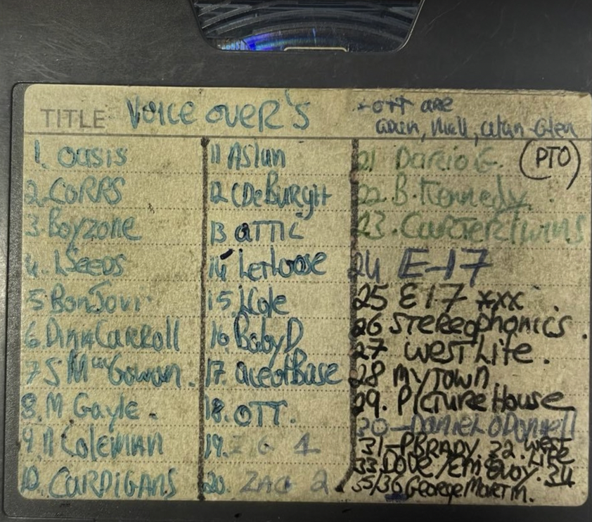 Here's another disc of v/o's from some of the Biggest Acts: <a href="/oasis/">Oasis</a> <a href="/stereophonics/">stereophonics</a> #Westlife #TheCorrs <a href="/IBHallofFame/">The Irish Pirate Radio Archive 🇮🇪 📻</a> @pirate_ie <a href="/radiowavesfm/">Radiowaves.FM</a> #LouthChat <a href="/BelfastHourNI/">#BelfastHour</a>