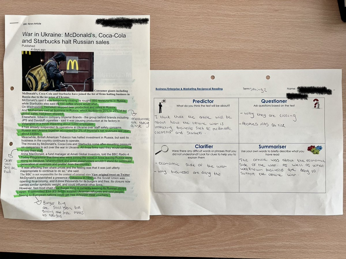 StPatsBusStds's tweet photo. Year 11 Business students considered the questions today from @TwoTeachersBiz during their reciprocal reading task https://t.co/eYU7oPsFXu