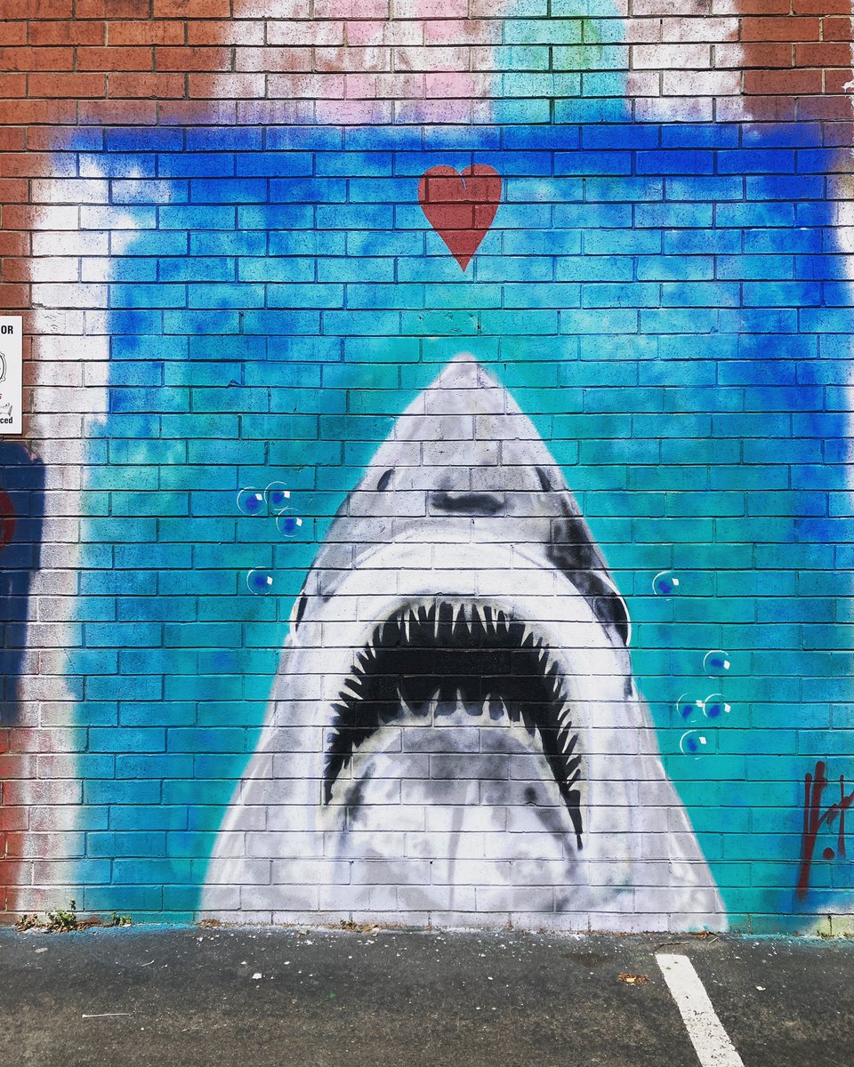 miacalva's tweet photo. Nice mural here in Chapel Hill, near the business that hosts #Jawsfest every year! https://t.co/YNZXZrMDxW
