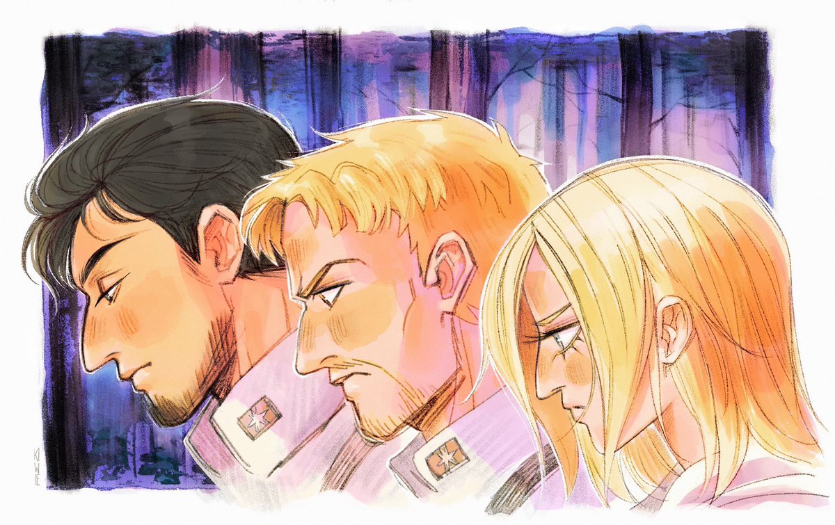 kiwie_marineP's tweet photo. Ep84 redraw… With the empty place filled by Timeskip Bert 🤍

#bertholdthoover #reinerbraun #annieleonhart #ShingekiNoKyojin https://t.co/WCn2HWzu5c