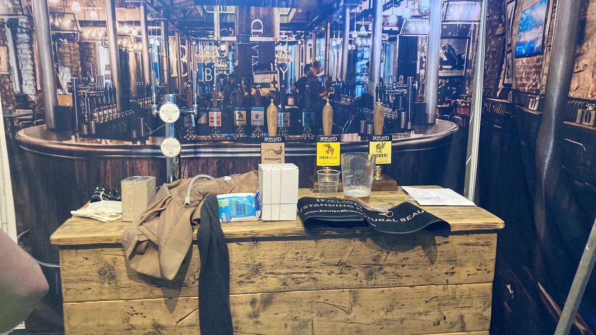 Setting up a bar at the exhibition today. Lovely old building,used to be a railway station if I’m correct?