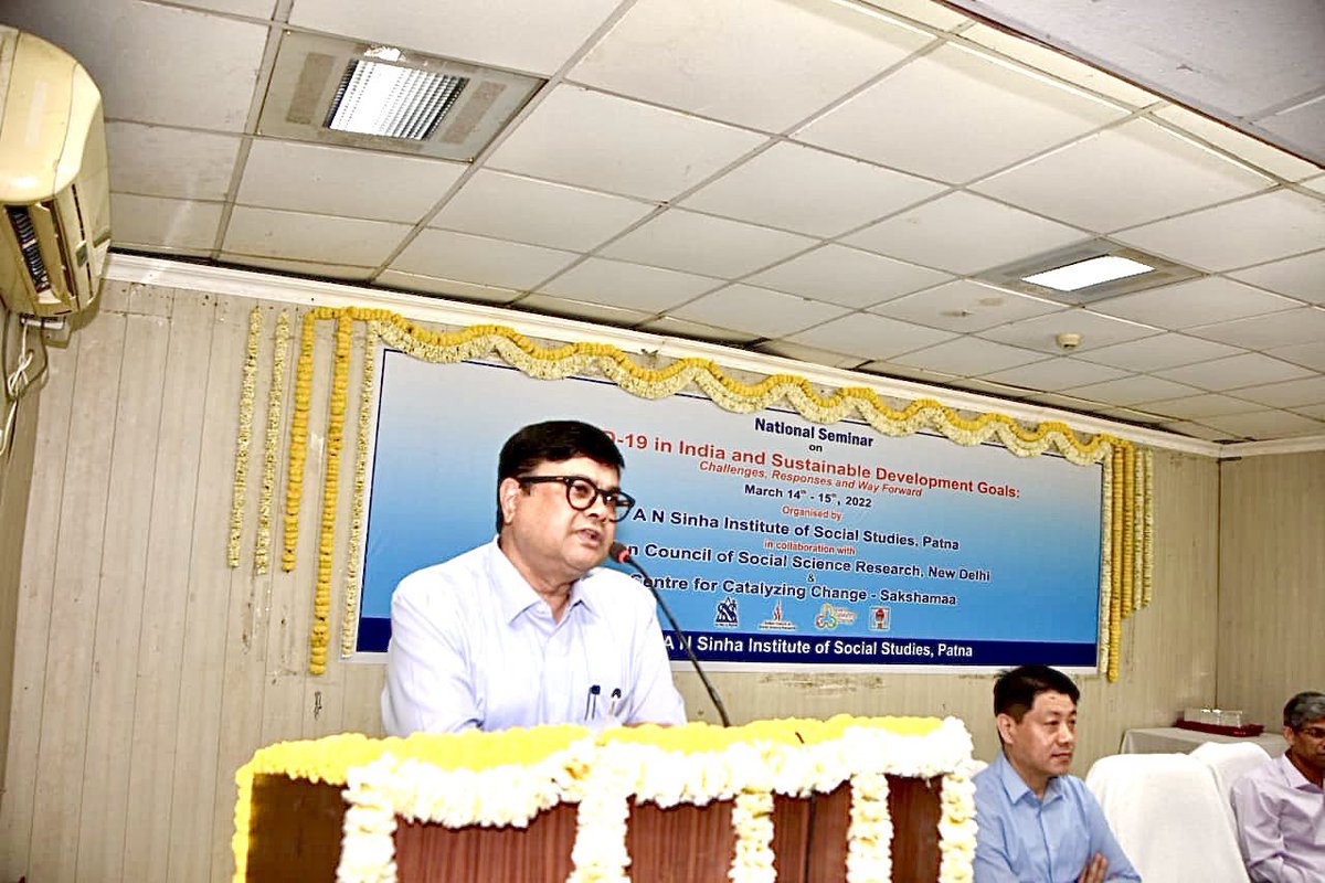sanjayjavin's tweet photo. spoke at the inaugural function  of 2 days national seminar on,“covid-19 in india &amp; sustainable development goals”, at an sinha institute of social studies,patna.@icssr @BiharEducation_ https://t.co/ZpKLA9NzCT