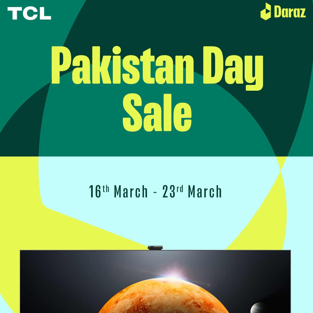 spin_pk's tweet photo. TCL to Mark Pakistan Day with Grand Sale on Daraz https://t.co/hzwAtwcIKa 

#TCLPakistan #PakistanDay #DarazSale https://t.co/0kr8PSZr45
