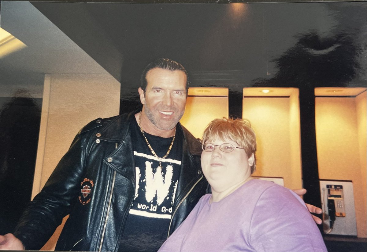 monicakay72's tweet photo. So sad to hear about Scott Hall. I got to meet him twice and he was just awesome. #ScottHall #WM18 https://t.co/Kx73fu9nNH
